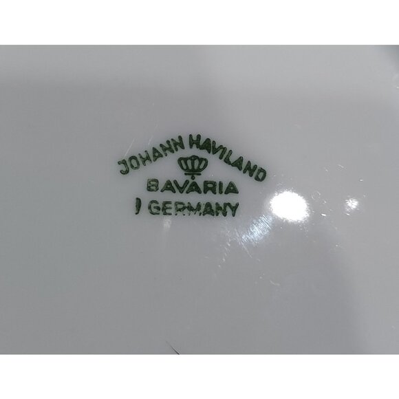 Johann Haviland Bavaria Germany Blue Garland Berry Bowl Silver Edge Vintage Lot3 - Picture 4 of 10